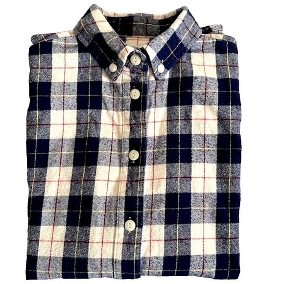 Madewell and Penfield Slim Flannel warm cozy layer white blue red plaid XS (#2) - Picture 9 of 9